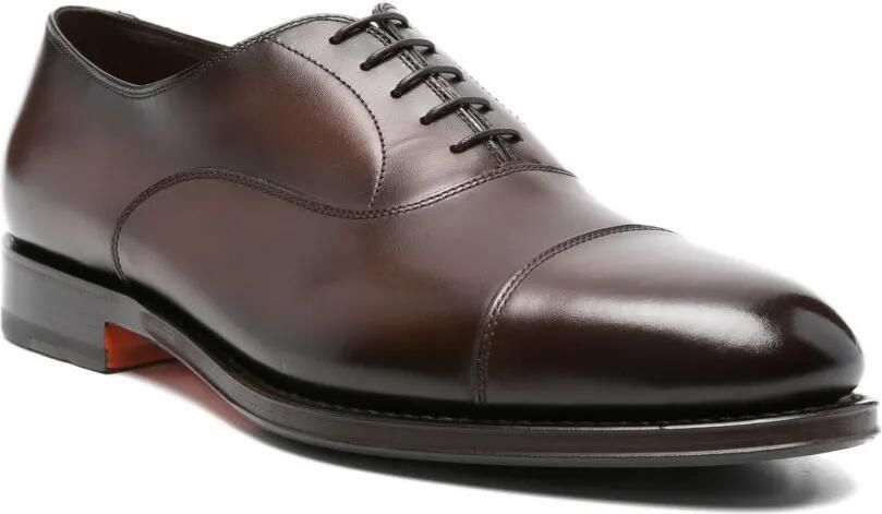 Santoni Leren Oxford schoenen Bruin - Foto 2