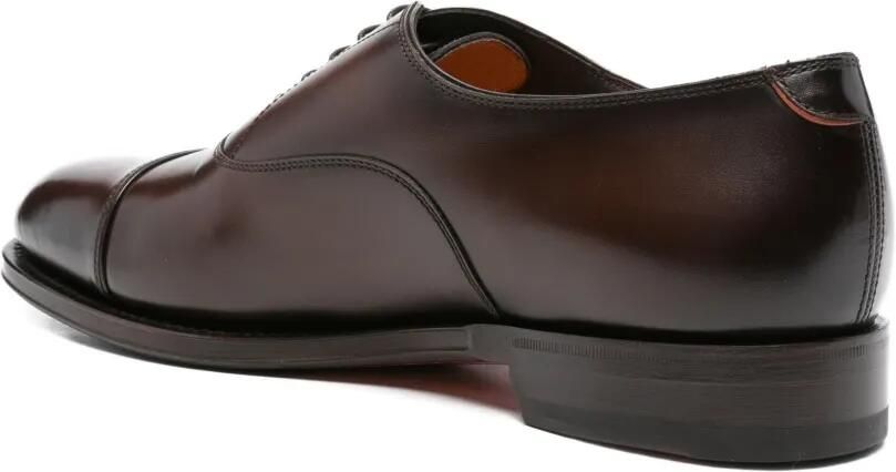 Santoni Leren Oxford schoenen Bruin - Foto 3