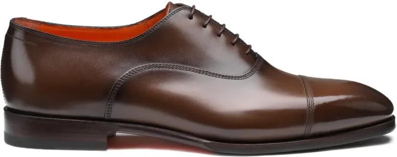 Santoni Leren Oxford schoenen Bruin