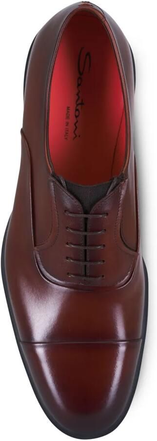 Santoni Leren Oxford schoenen Bruin - Foto 4