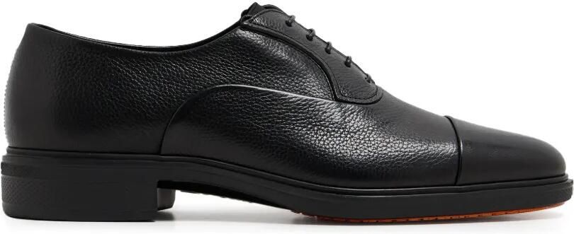 Santoni Leren Oxford schoenen met kapneus Zwart