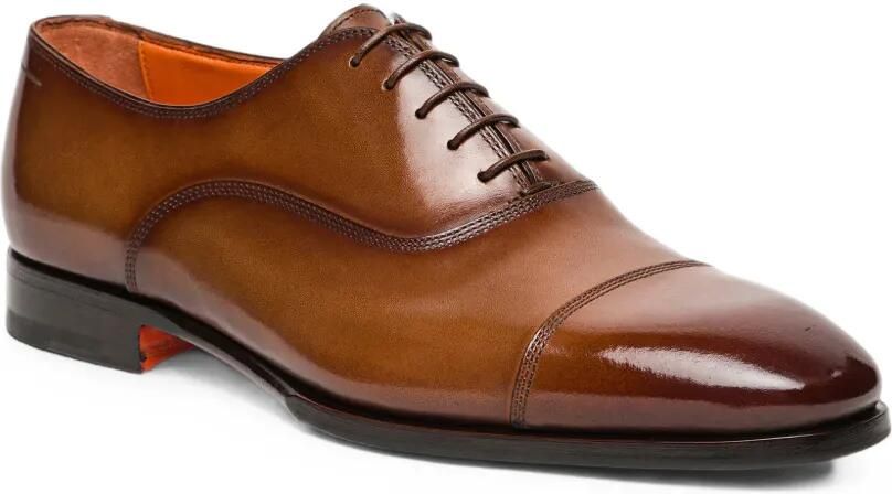 Santoni Leren Oxford schoenen met neuskap Bruin