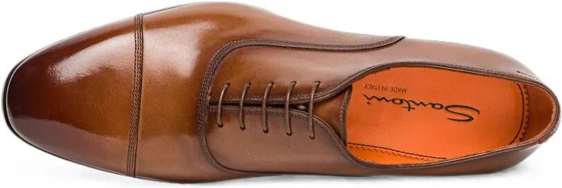 Santoni Leren Oxford schoenen met neuskap Bruin - Foto 5