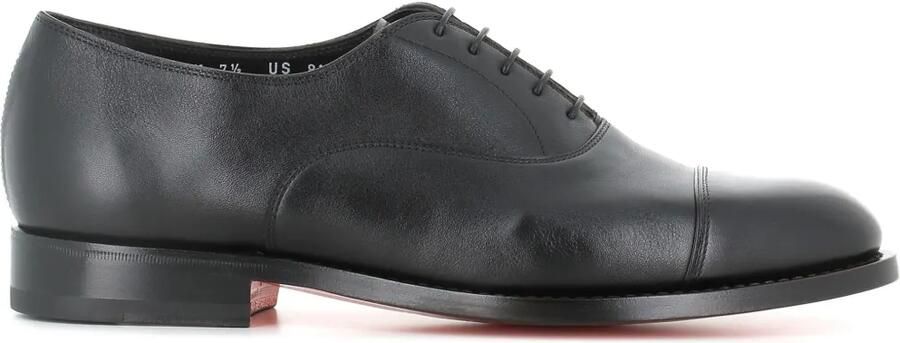 Santoni Leren Oxford schoenen Zwart