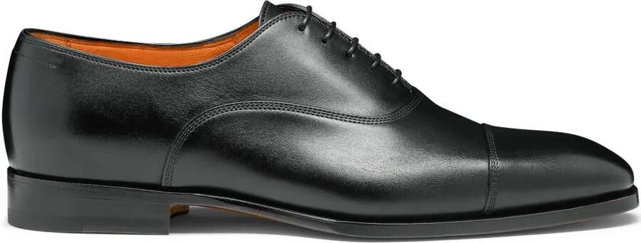Santoni Leren Oxford schoenen Zwart