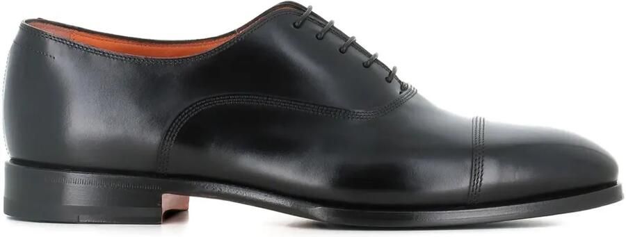 Santoni Leren Oxford schoenen Zwart