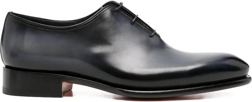 Santoni Leren Oxford veterschoenen Blauw