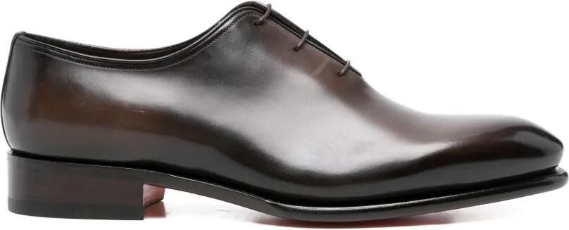 Santoni Leren Oxford veterschoenen Bruin