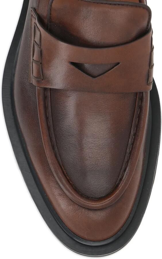 Santoni Leren penny loafers Bruin - Foto 3