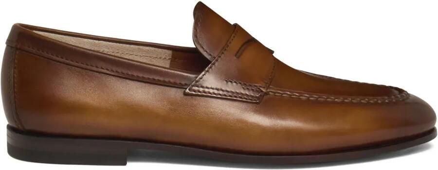 Santoni Leren penny loafers Bruin - Foto 1