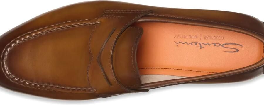 Santoni Leren penny loafers Bruin - Foto 4