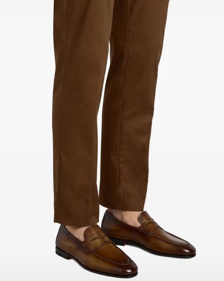 Santoni Leren penny loafers Bruin - Foto 3