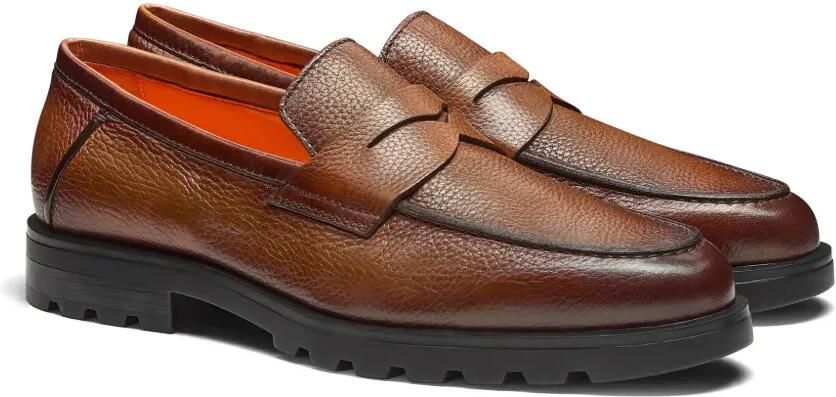 Santoni Leren penny loafers Bruin - Foto 4