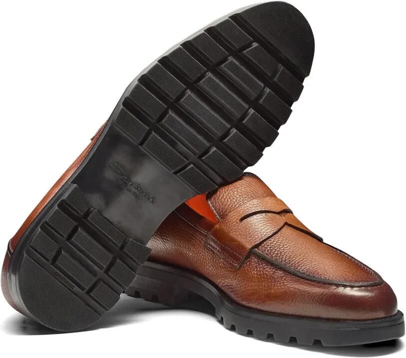 Santoni Leren penny loafers Bruin - Foto 3