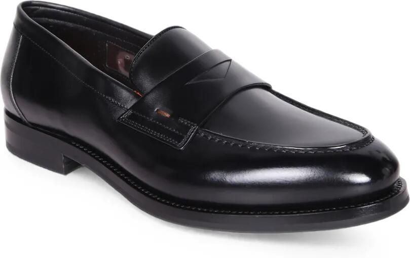 Santoni Leren penny loafers Zwart - Foto 3