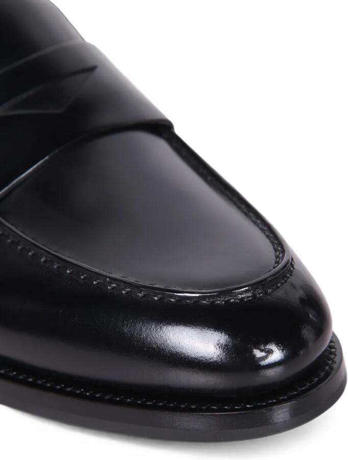 Santoni Leren penny loafers Zwart - Foto 2