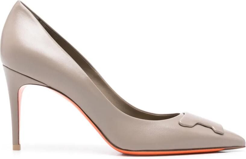 Santoni Leren pumps Beige