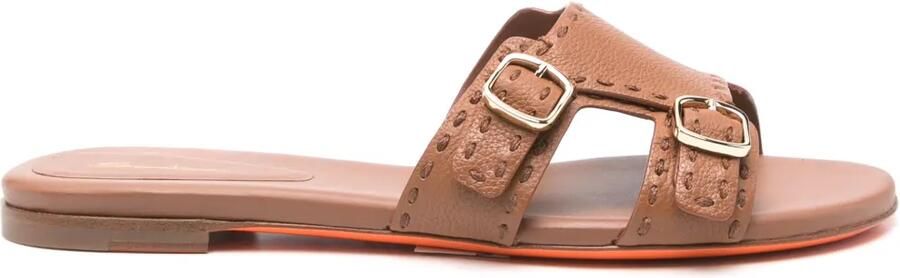 Santoni Leren sandalen Bruin