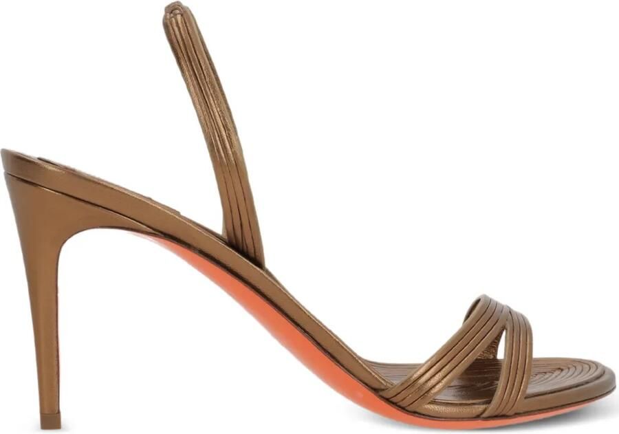 Santoni Leren sandalen Goud