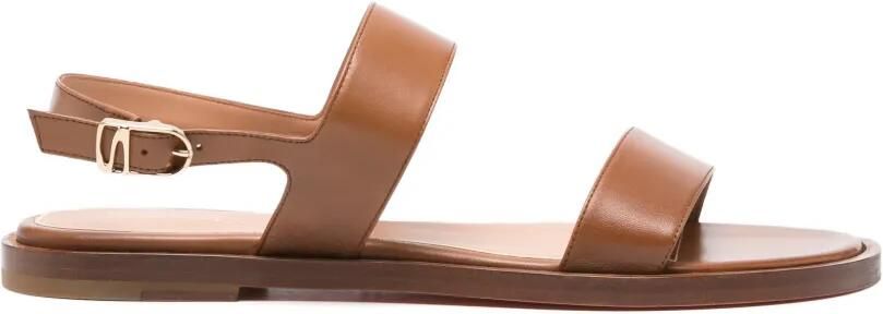 Santoni Leren sandalen met gesp Bruin
