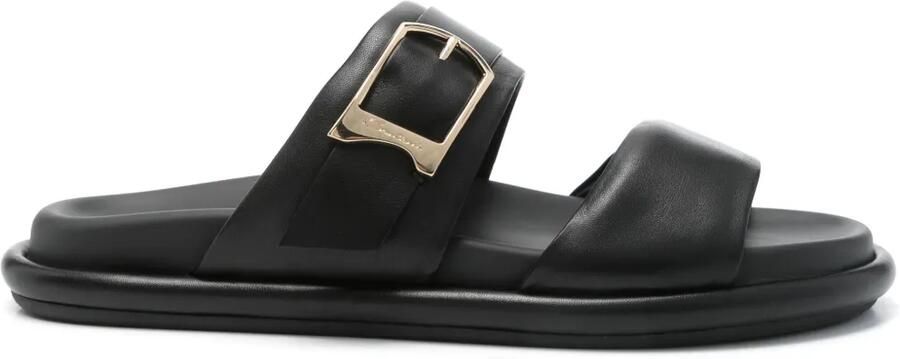 Santoni Leren sandalen Zwart