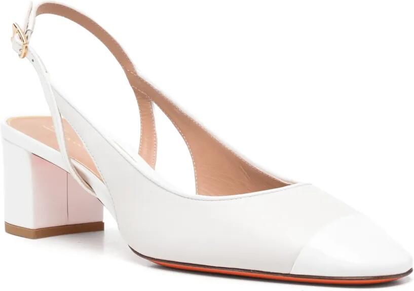 Santoni Leren slingback pumps Wit - Foto 2