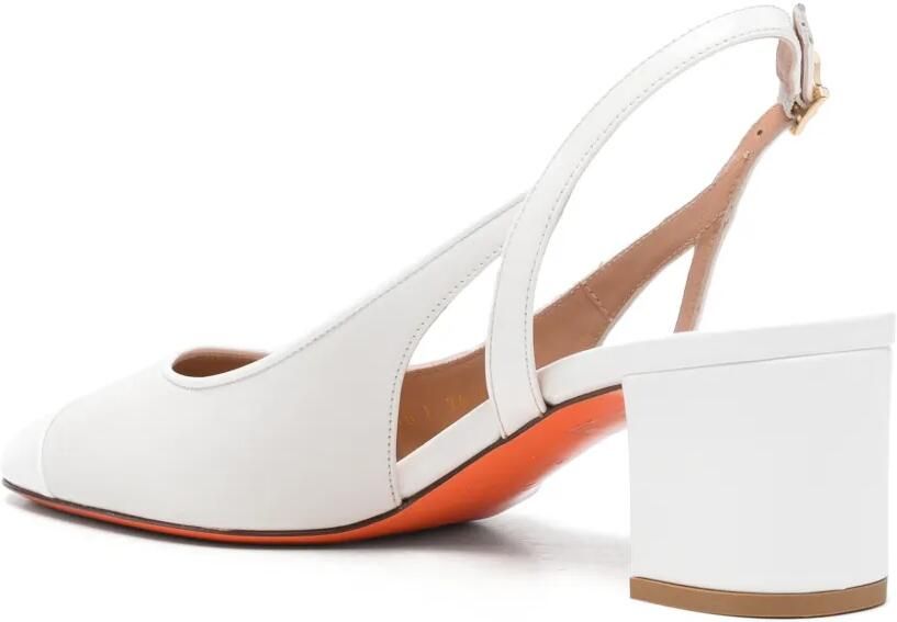 Santoni Leren slingback pumps Wit - Foto 3
