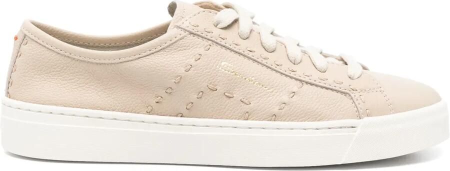 Santoni Leren sneakers Beige