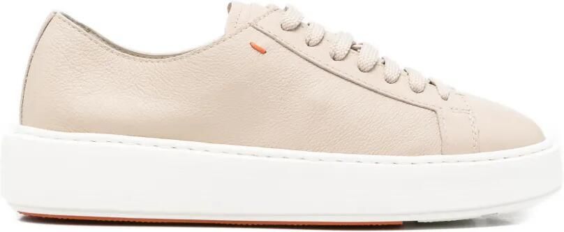 Santoni Leren sneakers Beige