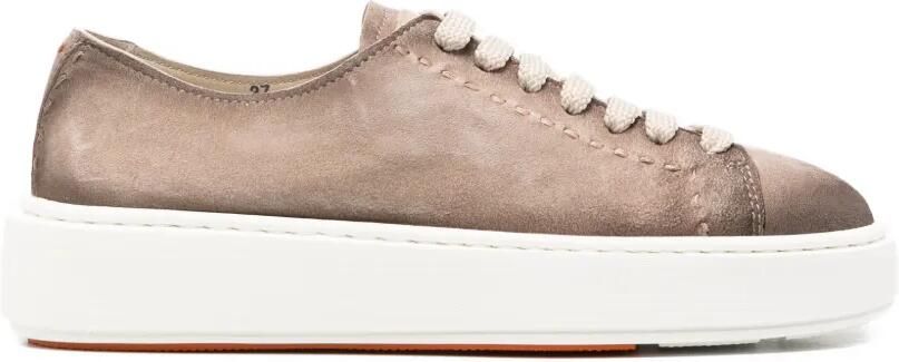 Santoni Leren sneakers Beige