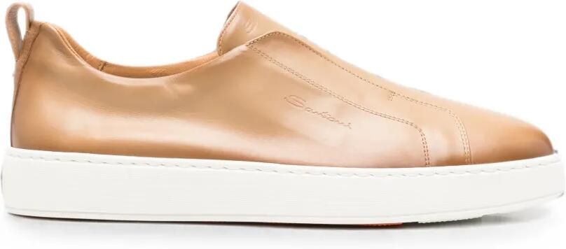 Santoni Leren sneakers Beige