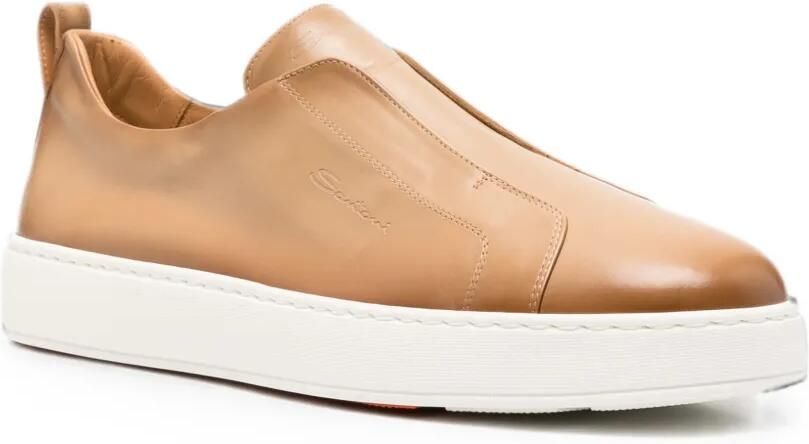 Santoni Leren sneakers Beige - Foto 2