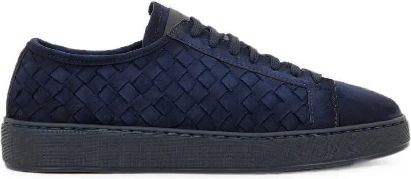 Santoni Leren sneakers Blauw