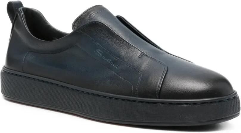 Santoni Leren sneakers Blauw