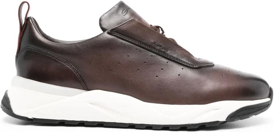 Santoni Leren sneakers Bruin