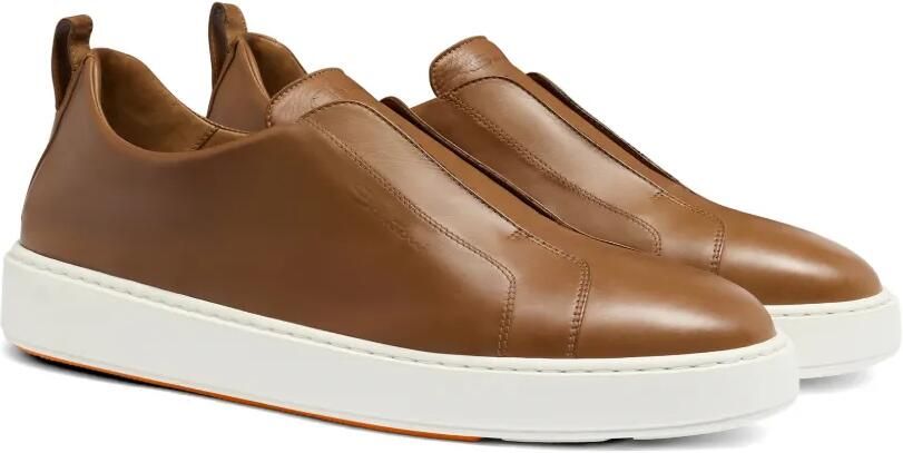 Santoni Leren sneakers Bruin - Foto 4