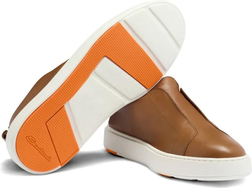Santoni Leren sneakers Bruin - Foto 3