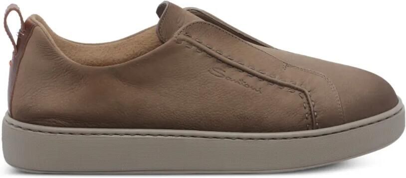 Santoni Leren sneakers Bruin