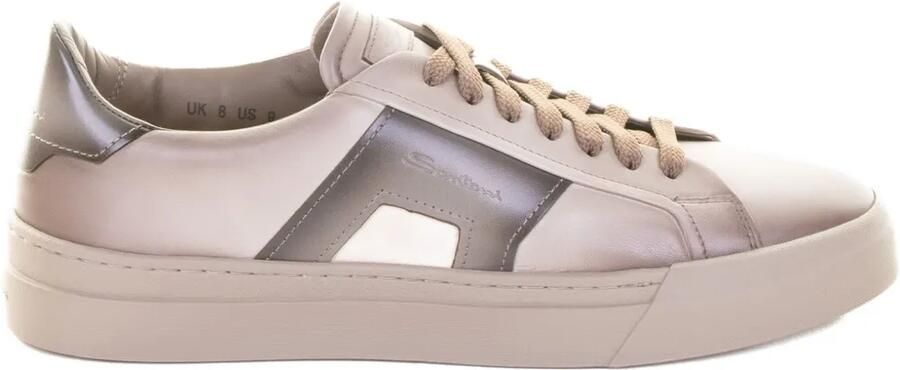 Santoni Leren sneakers met vlakken Beige