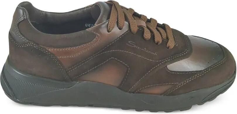 Santoni Leren sneakers met vlakken Bruin