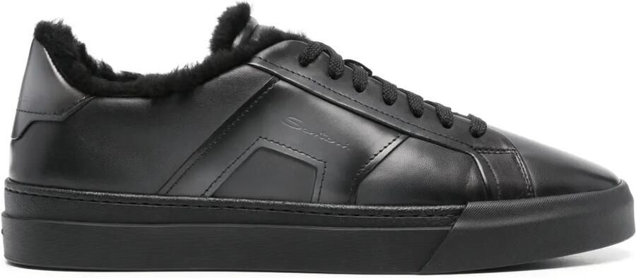 Santoni Leren sneakers Zwart