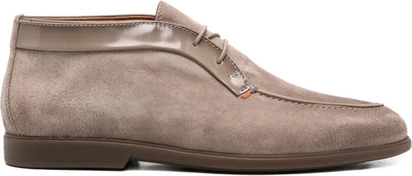Santoni Leren veterlaarzen Beige