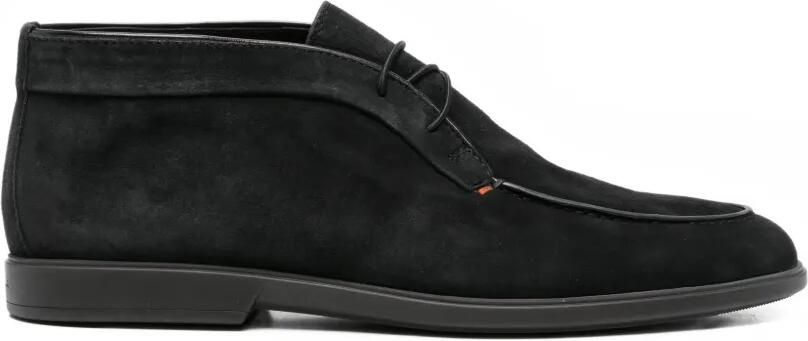Santoni Leren veterlaarzen Zwart