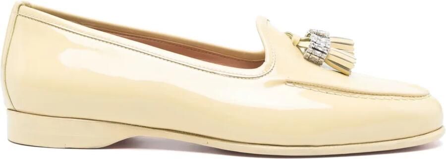 Santoni Lewis loafers verfraaid met stras Geel