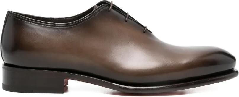 Santoni Loafers met amandelvormige neus en veters Bruin