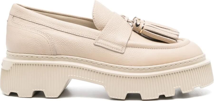 Santoni Loafers met chunky zool Beige
