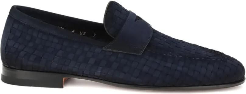 Santoni Loafers met geweven bandje Blauw
