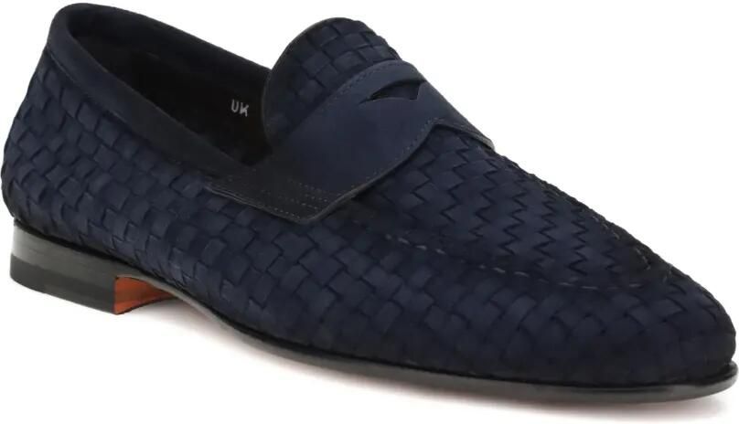 Santoni Loafers met geweven bandje Blauw - Foto 2