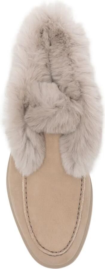 Santoni Loafers met lammy afwerking Beige - Foto 3