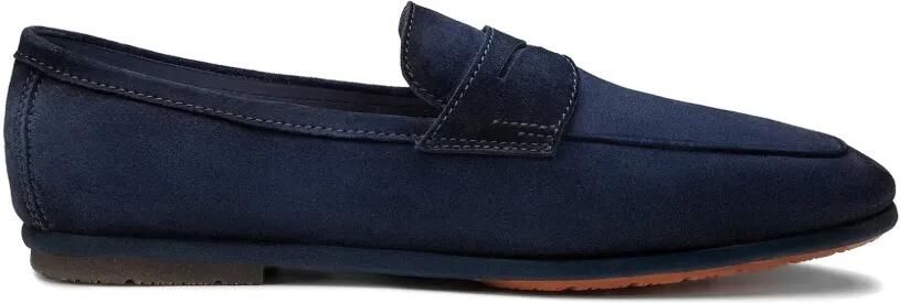 Santoni Loafers met suède vlakken Blauw